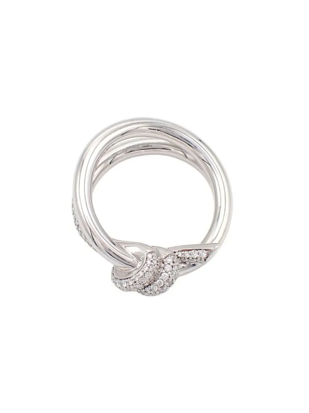 Tiffany & Co Knot Double Row Ring White Gold Diamond